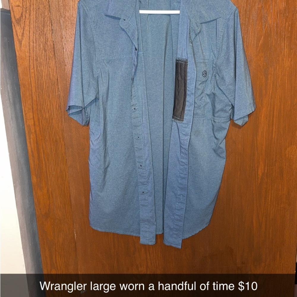 Wrangler Men's Blue Short Sleeve Shirt Jacket